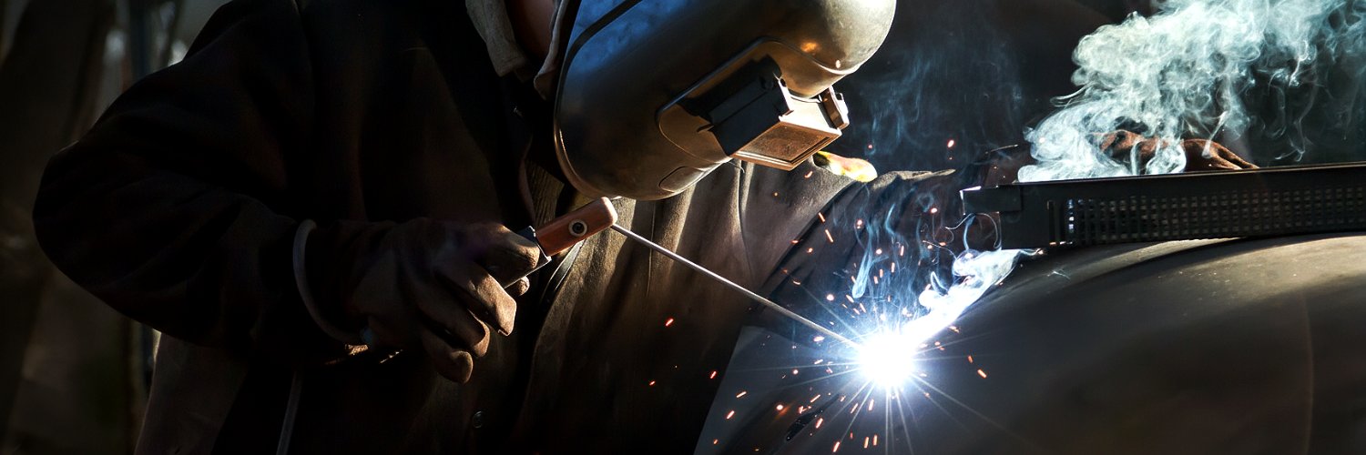 Welder apprentice in action